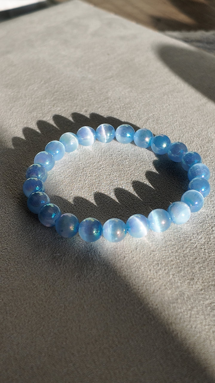 Candy Aura Satin Spar Selenite 8mm Bracelets
