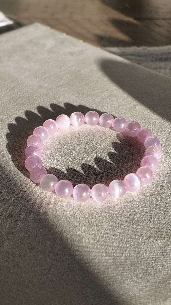 Candy Aura Satin Spar Selenite 8mm Bracelets