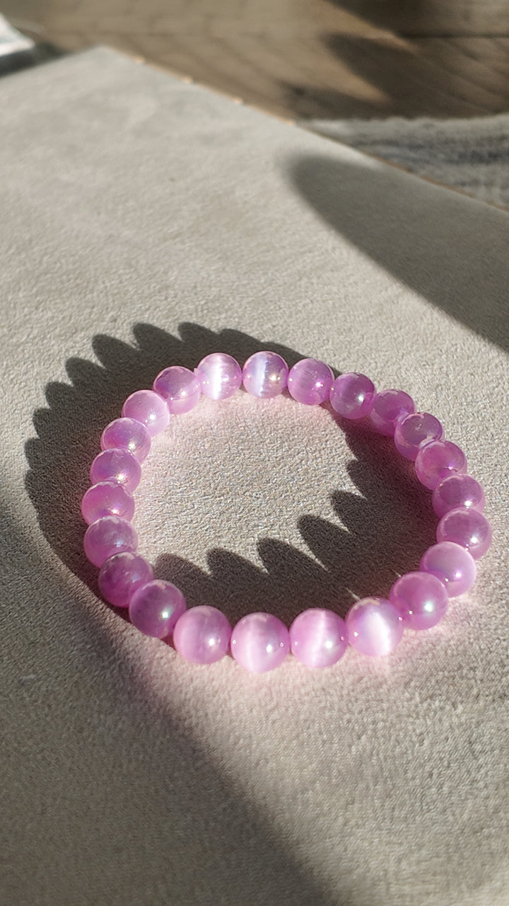 Candy Aura Satin Spar Selenite 8mm Bracelets