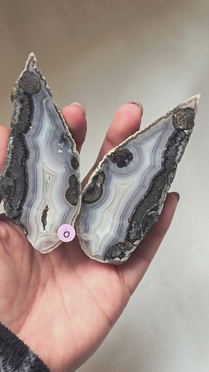 Green Lee Agate 🧚‍♀️ Pair"Lúthien" b