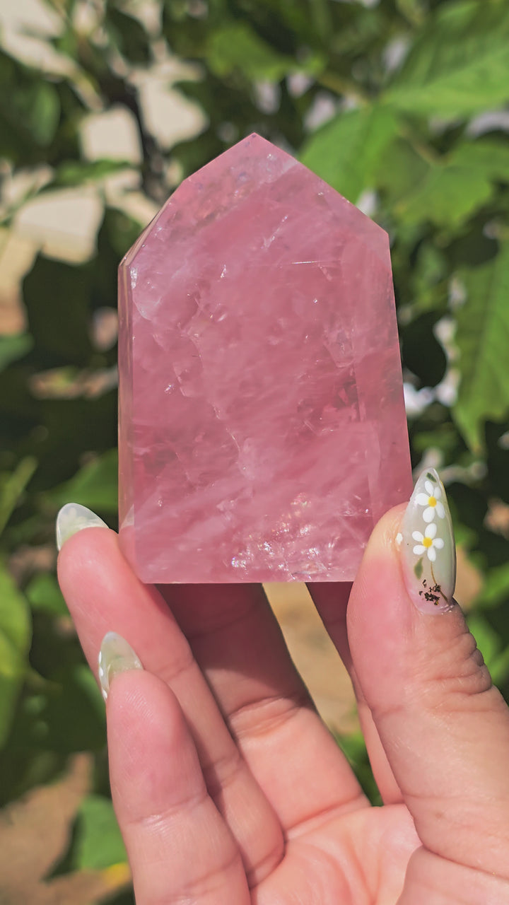 HQ Brazillian Rose Quartz Tower T13