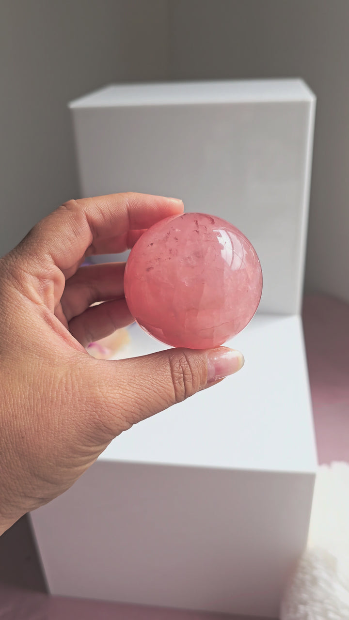 HQ Brazillian Rose Quartz Sphere "H"