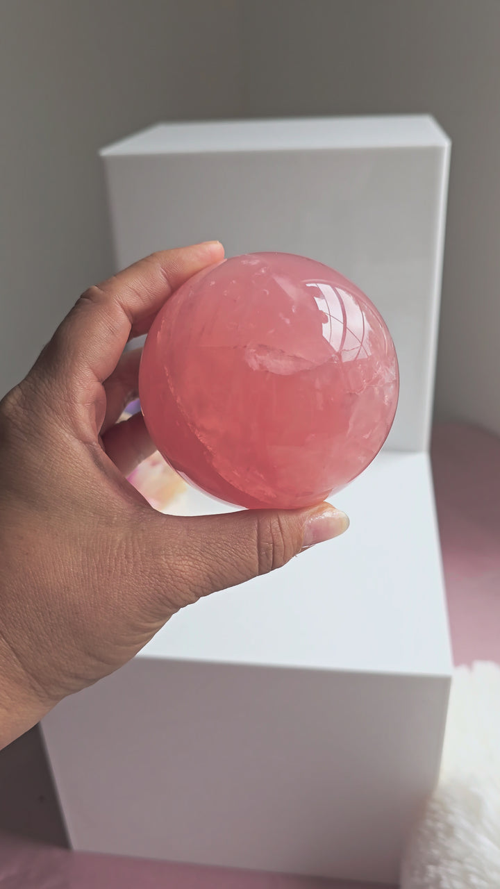 HQ Brazillian Rose Quartz Sphere "B"