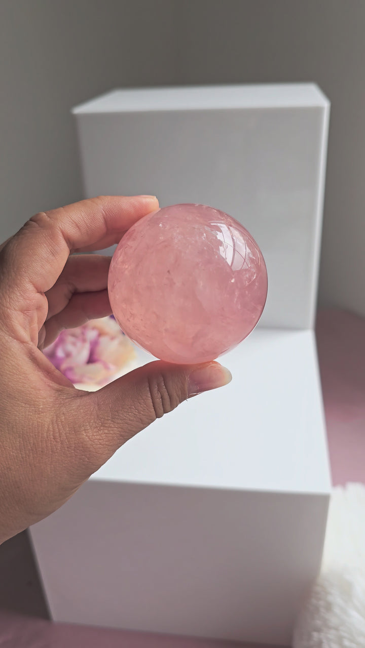 HQ Brazillian Rose Quartz Sphere "D"