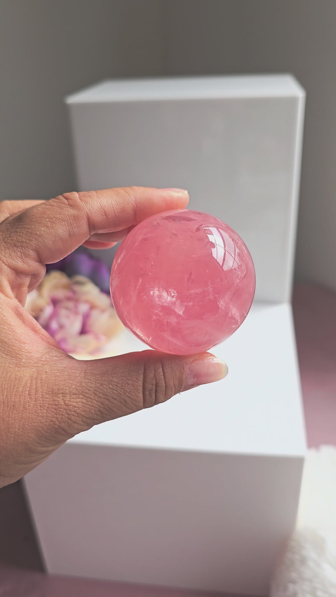 HQ Brazillian Rose Quartz Sphere "I"