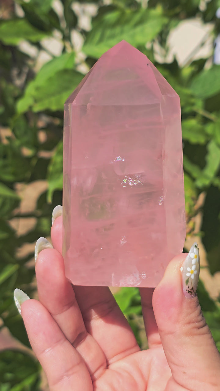 HQ Brazillian Rose Quartz Tower T7