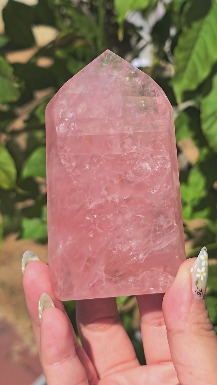 HQ Brazillian Rose Quartz Tower T8