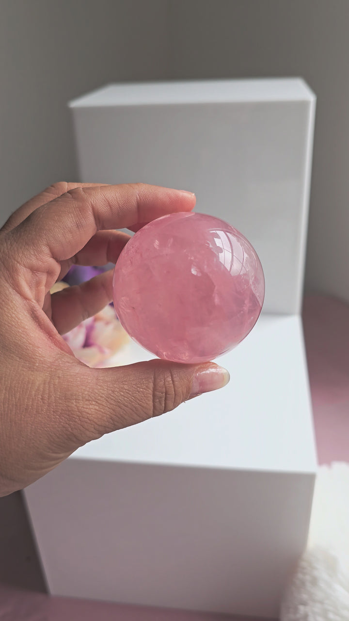 HQ Brazillian Rose Quartz Sphere "F"