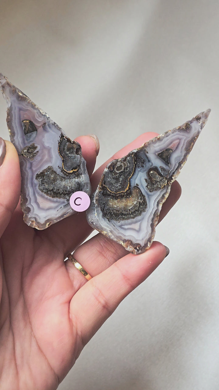 Green Lee Agate 🧚‍♀️ Pair "Idril" c