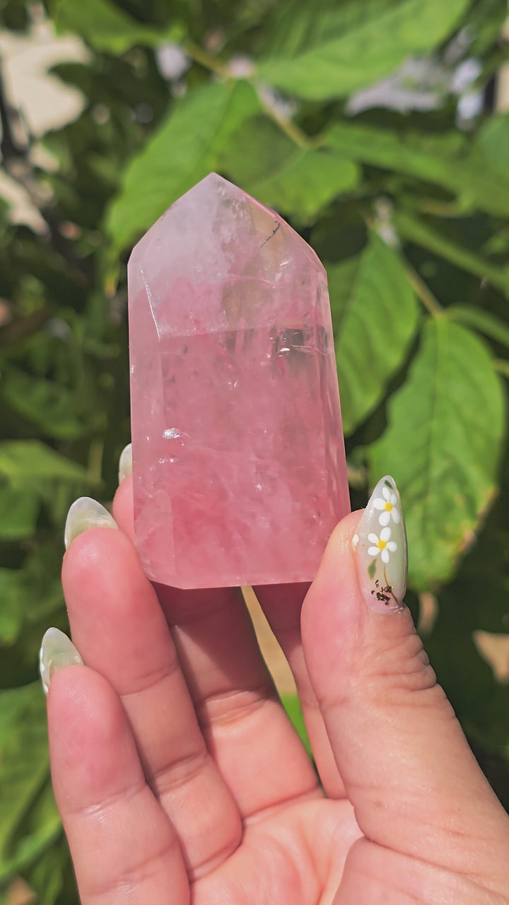 HQ Brazillian Rose Quartz Tower T17
