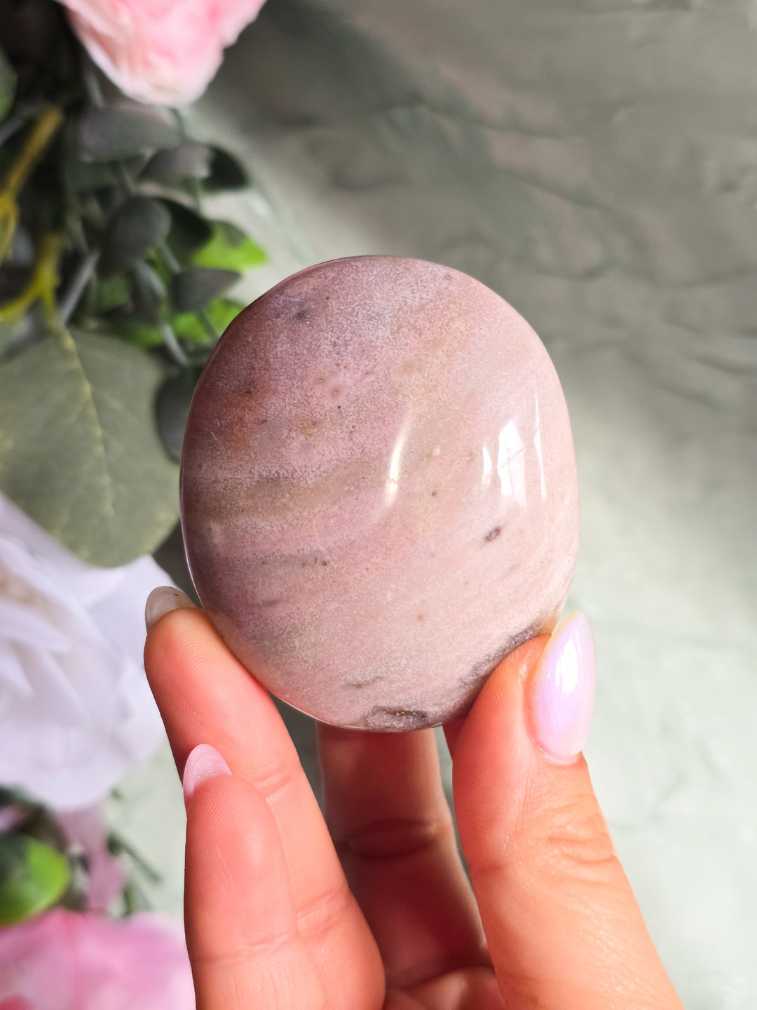 You Pick, Muted Pastel Sea Jasper Palm Stone