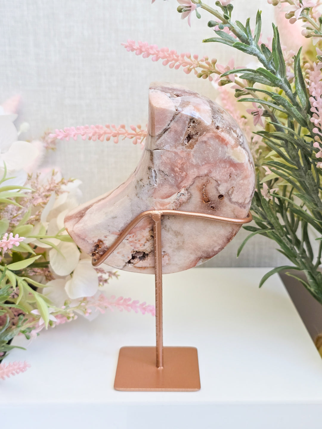 Pink Amethyst Moon On Stands
