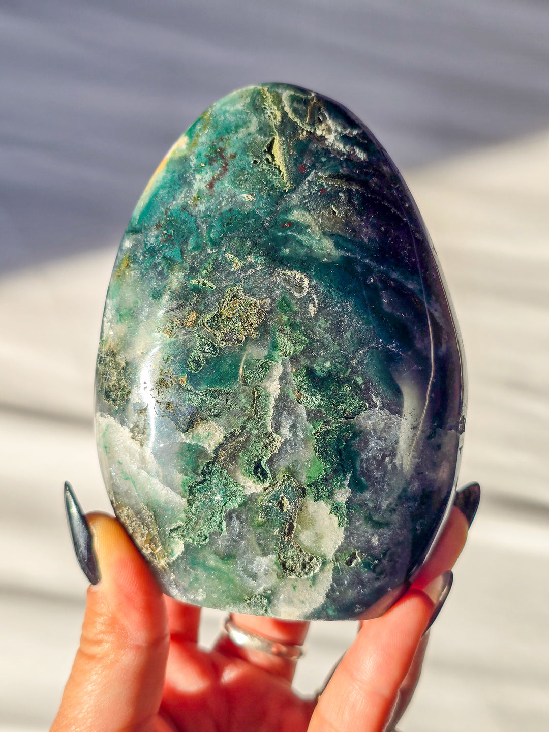 Sea Jasper and Moss Agate Freeform