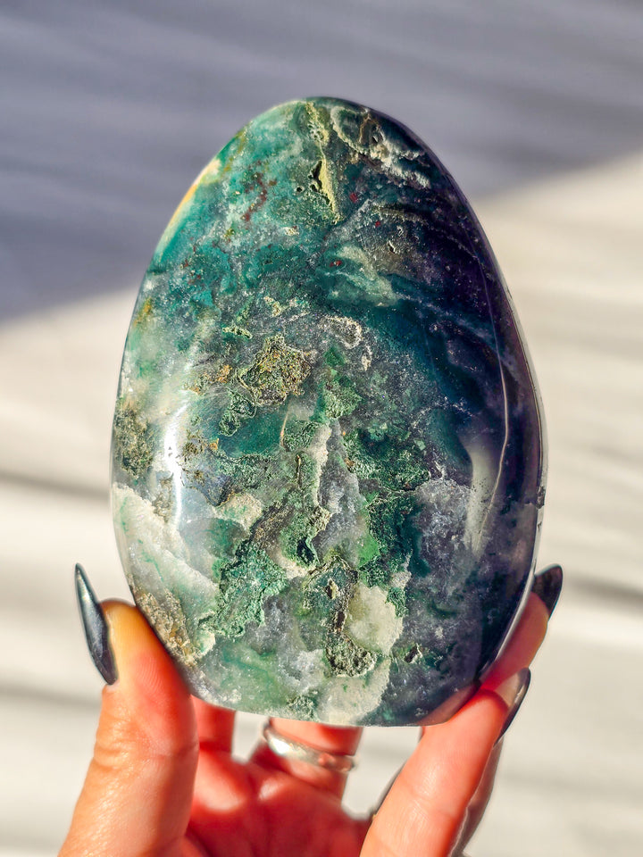 Sea Jasper and Moss Agate Freeform