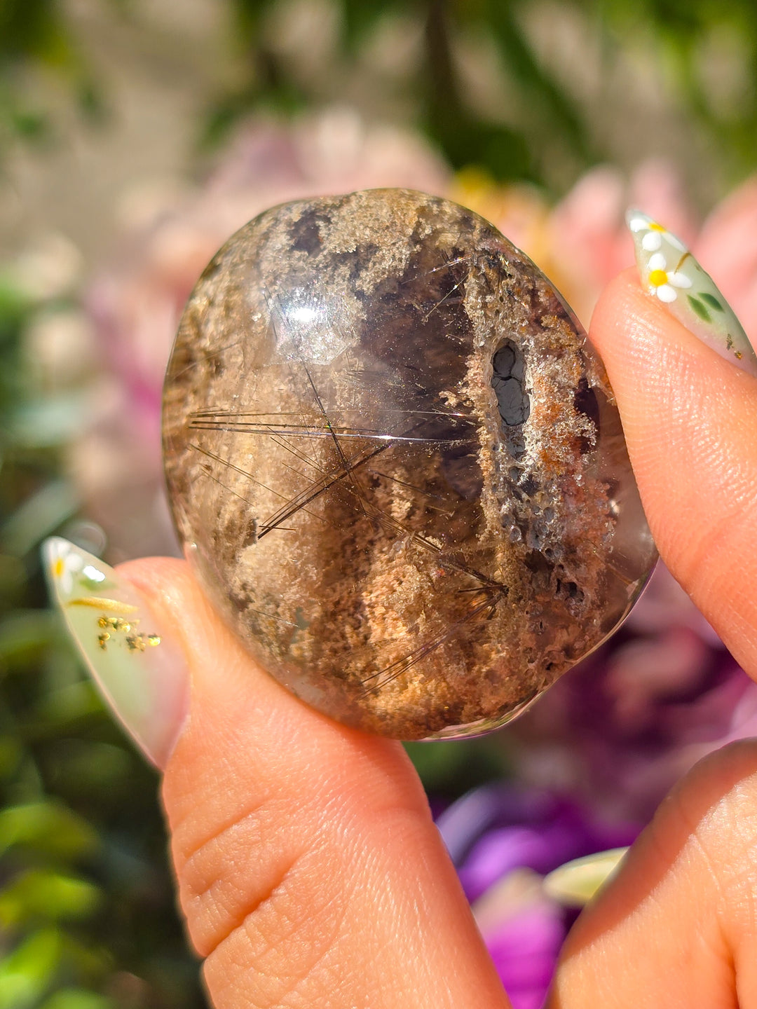Garden Quartz Lens With Rutile E