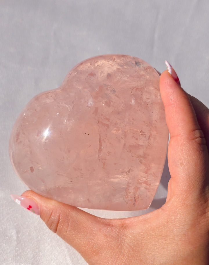 Rose Quartz Puffy Heart B