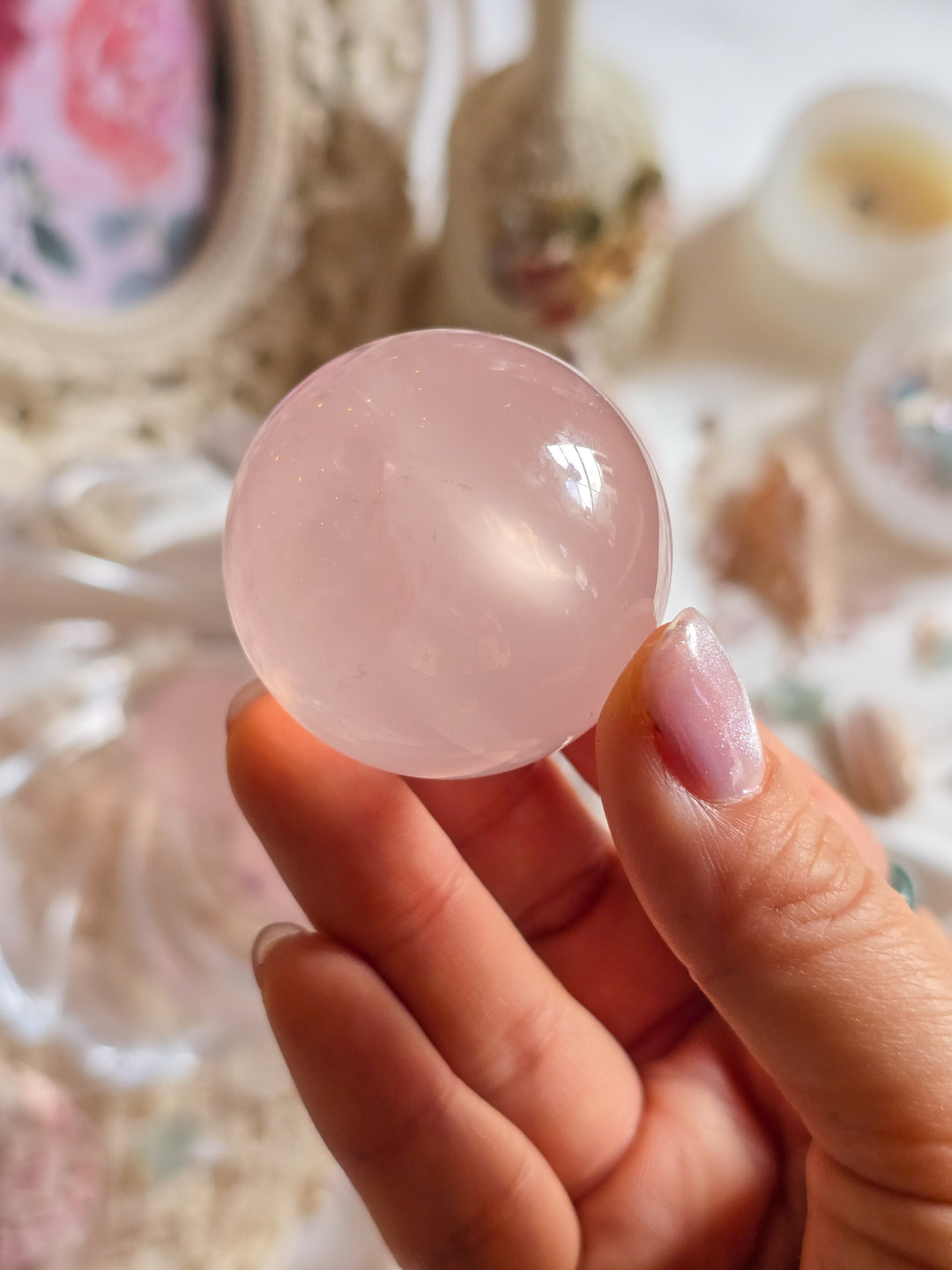 Rose Water Rose Quartz Sphere i
