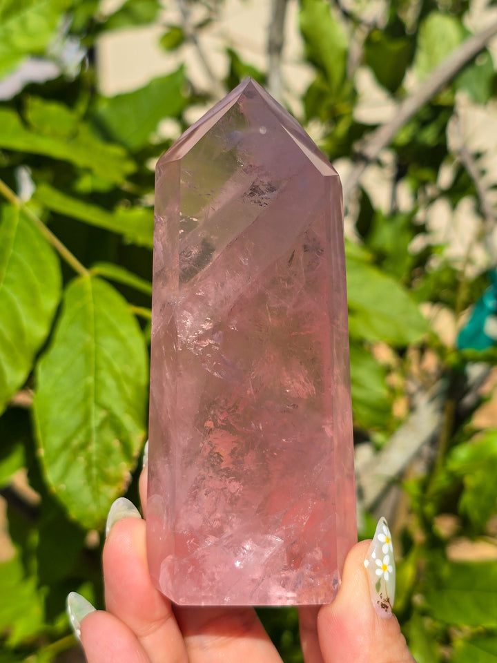 HQ Brazillian Rose Quartz Tower T6