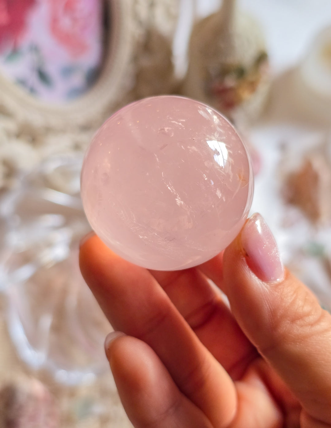 Rose Water Rose Quartz Sphere i