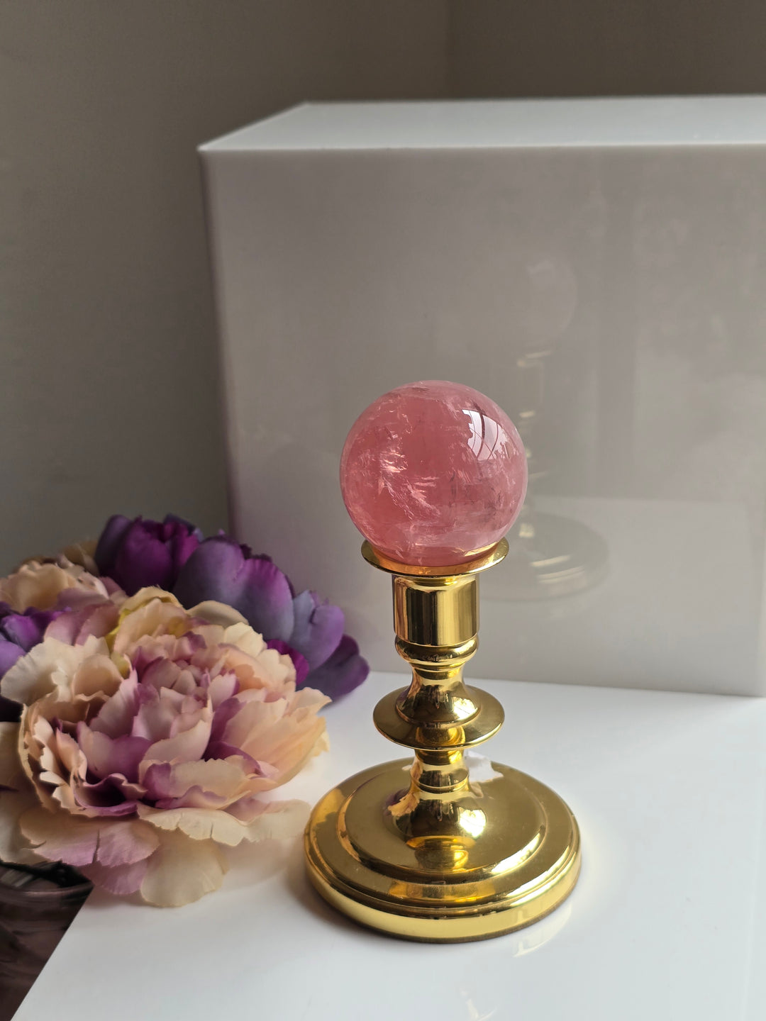 HQ Brazillian Rose Quartz Sphere "I"