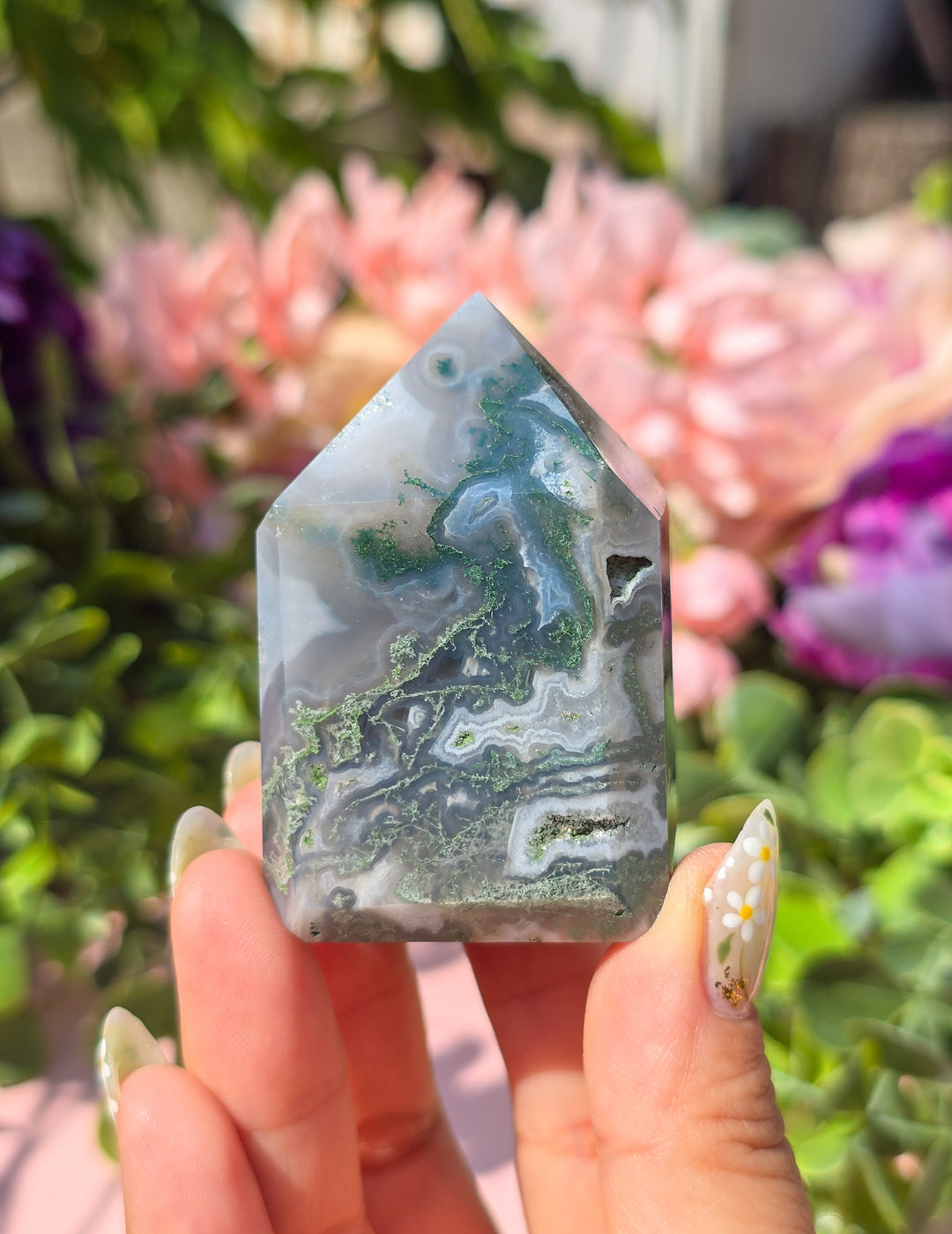 Moss Agate Chunky Tower D3