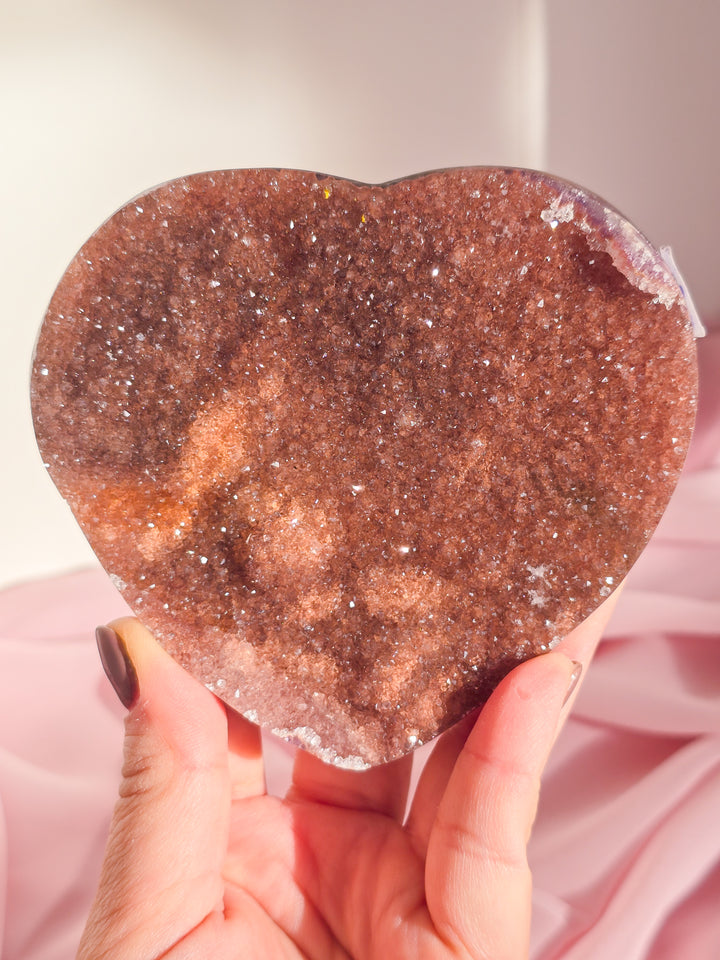 Sugary Purple/pink Rainbow Amethyst Heart a