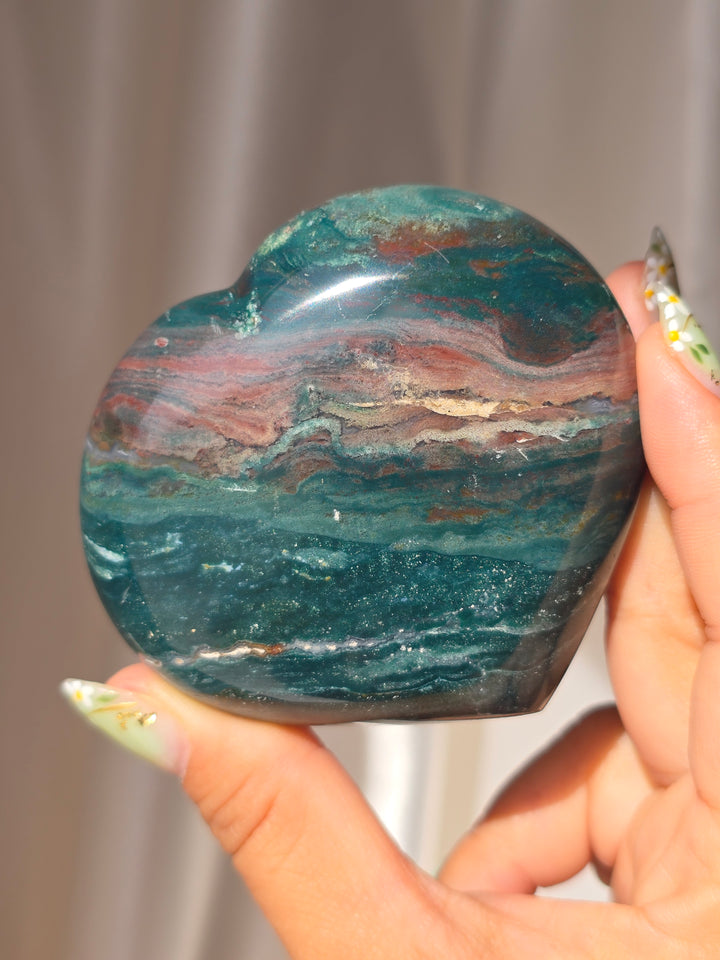 Sea Jasper Puffy Heart g7