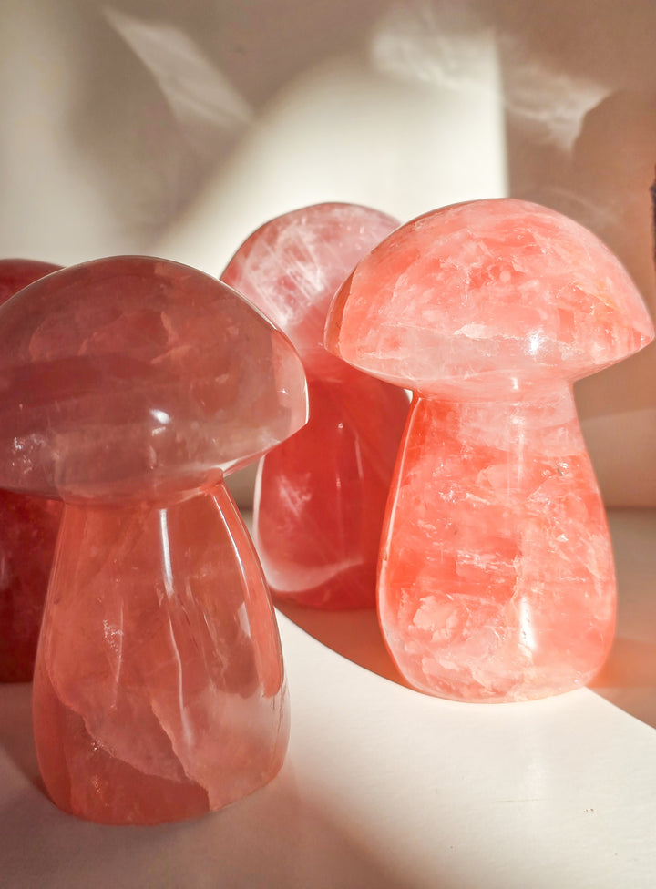 Large Juicy Rose Quartz Mushies Lot A