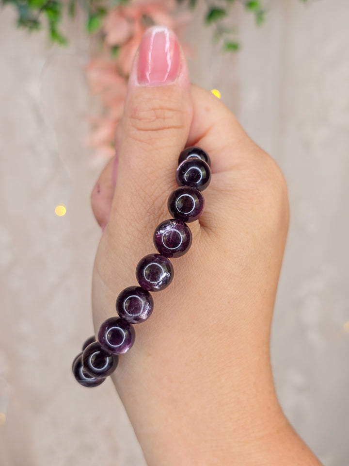 Midnight Plum Gemmy Lepidolite Bracelets