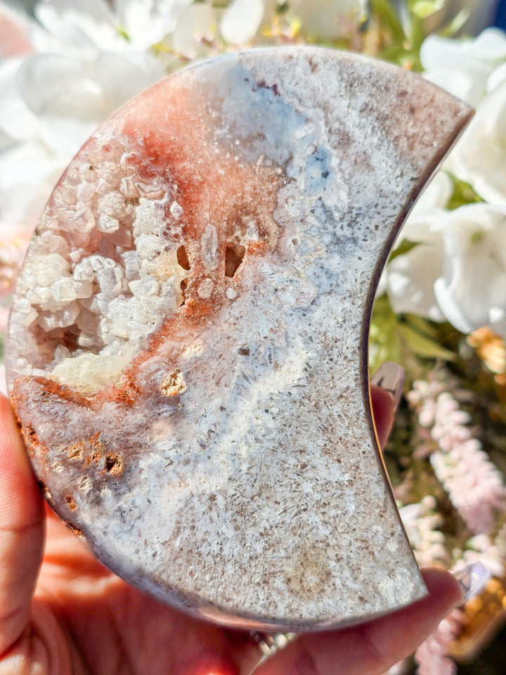 Pink Amethyst Moon On Stands