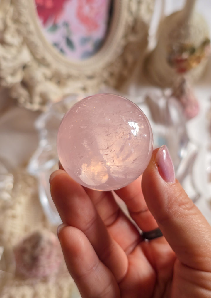 Rose Water Rose Quartz Sphere h