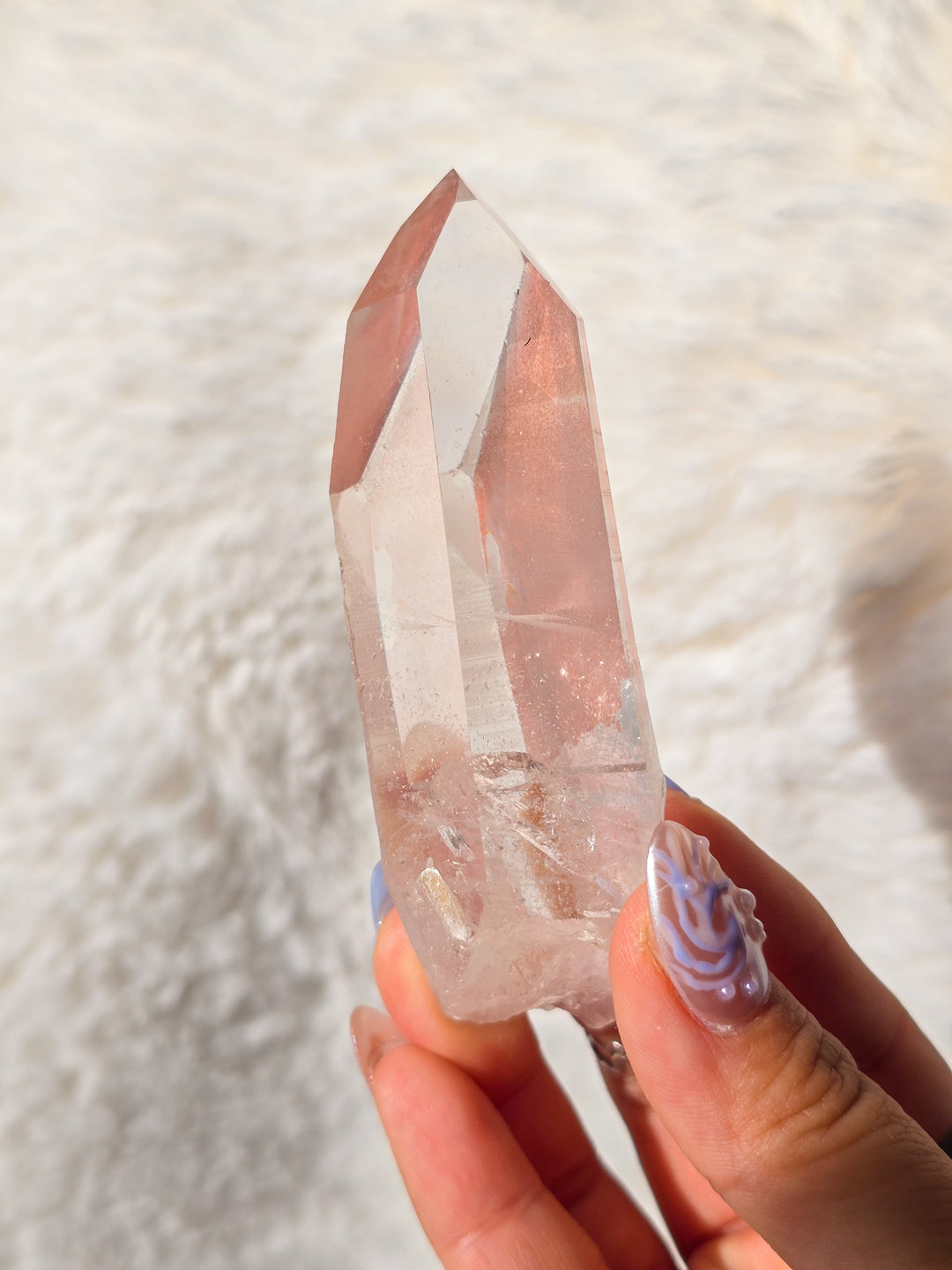 Pink Lemurian Quartz Point