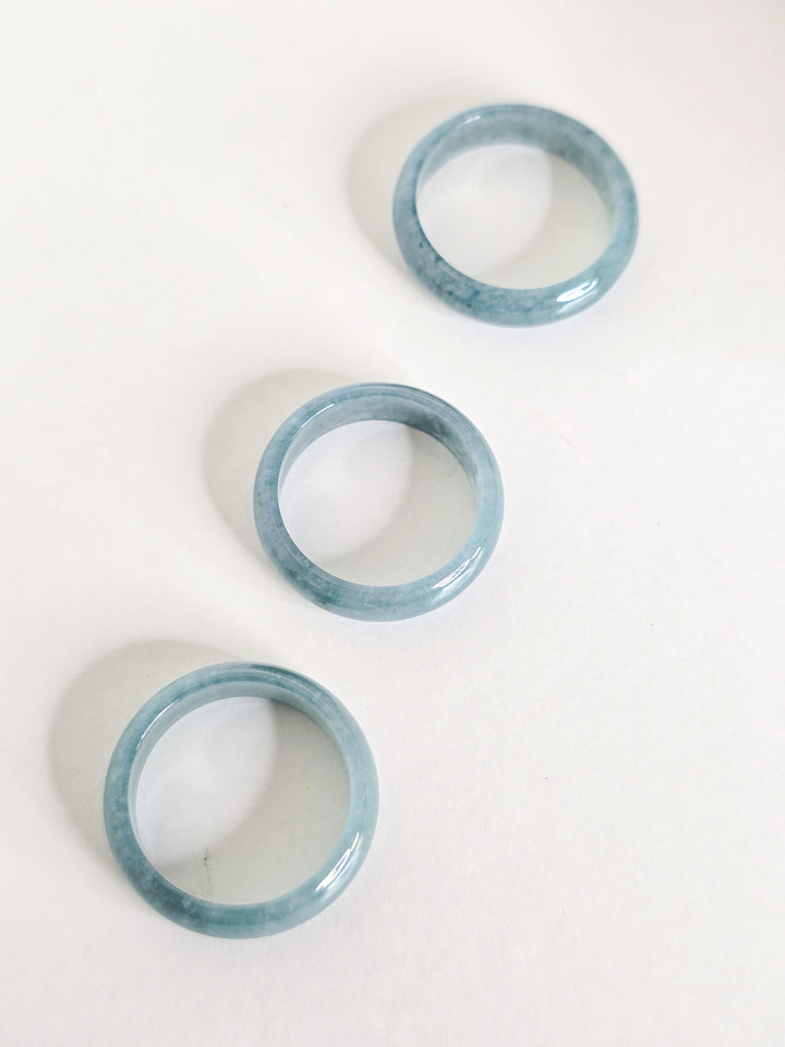 Lucky Jade Rounded Ring "Wider Band"