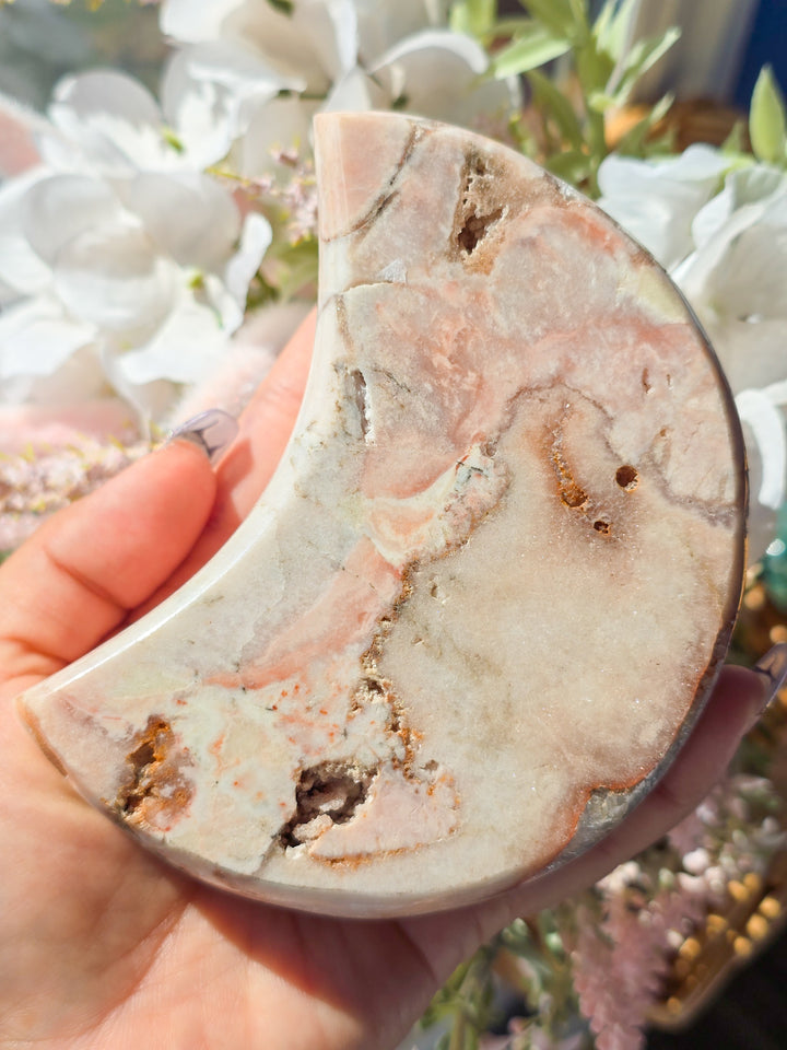 Pink Amethyst Moon On Stands