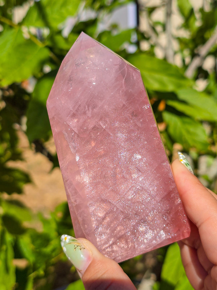 HQ Brazillian Rose Quartz Tower T2