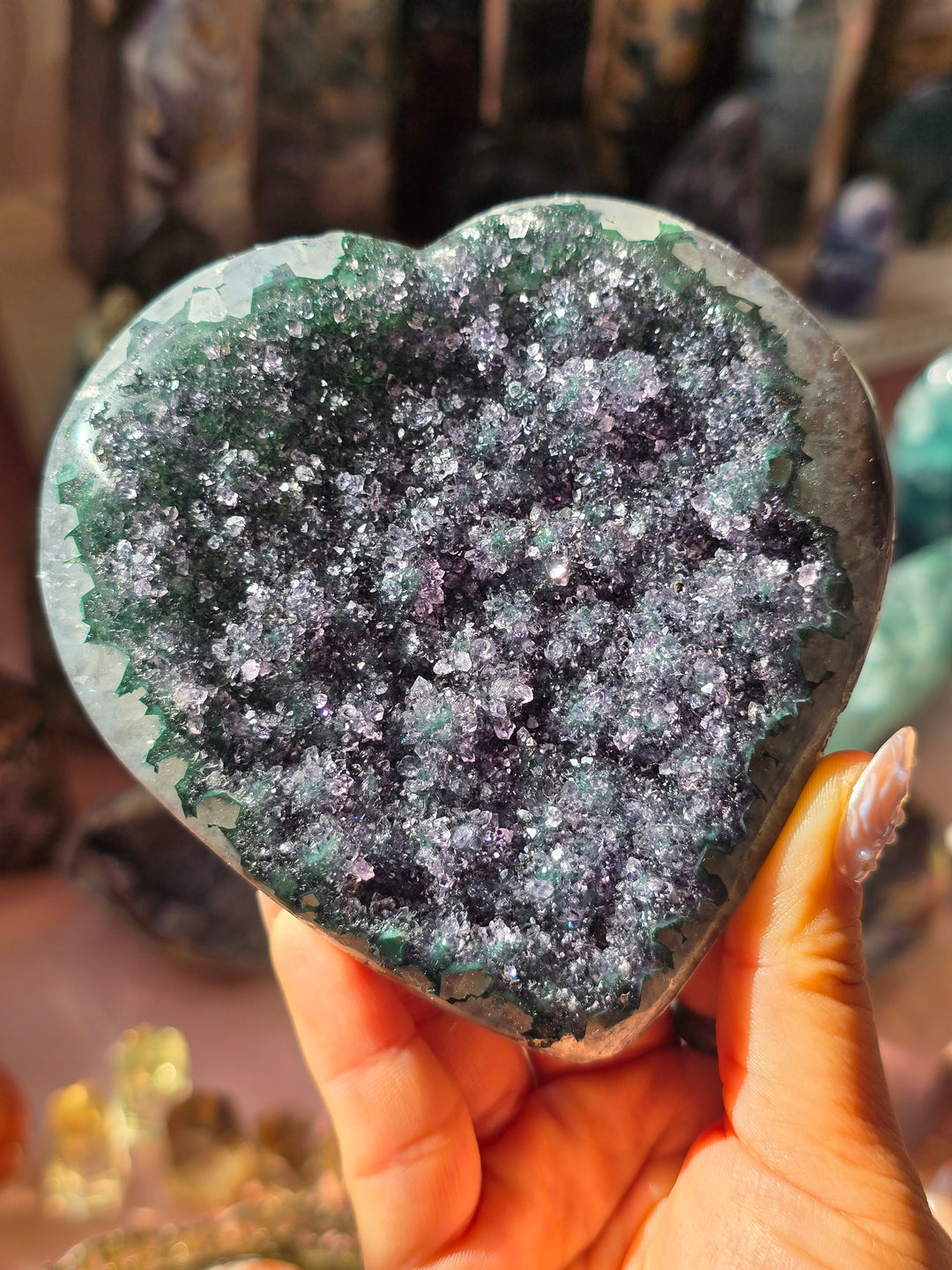 "Gothem City" Rainbow Amethyst Heart
