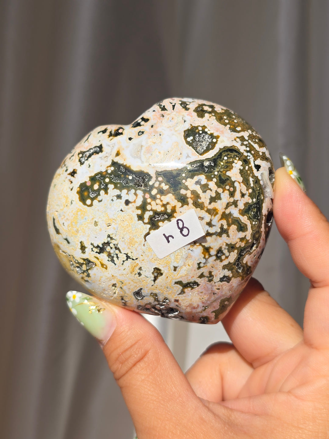Sea Jasper Puffy Heart h8