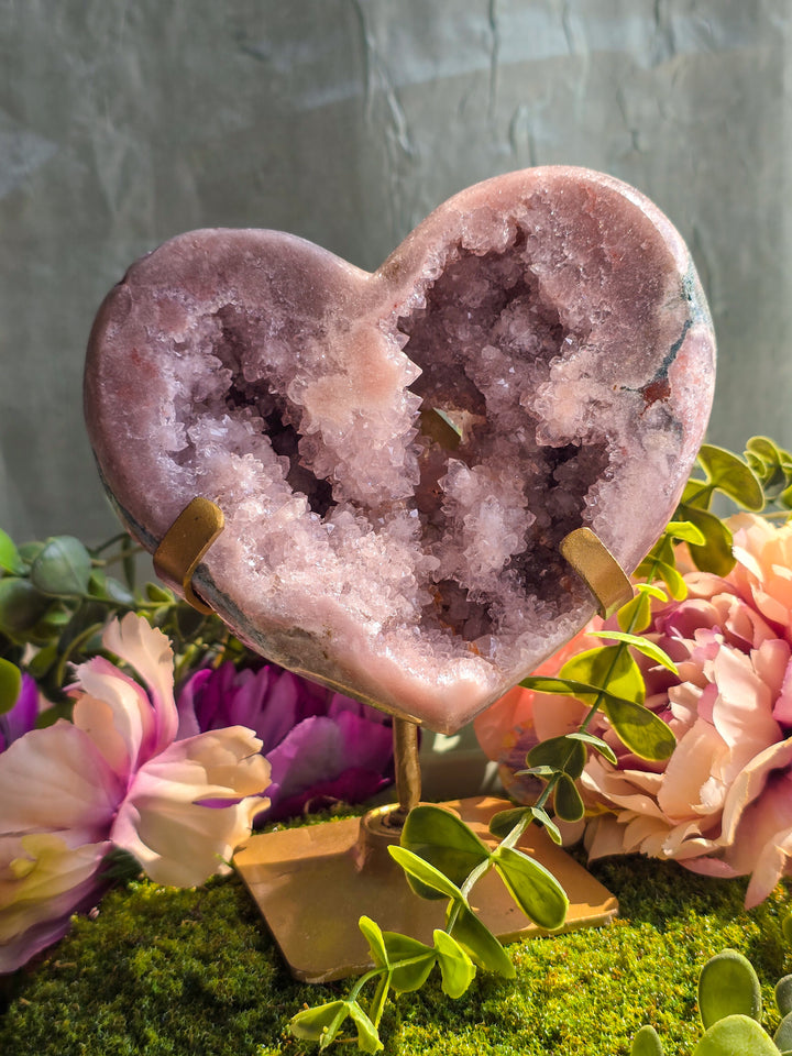 Statement Druzy Pink Amethyst on Spinning Stand