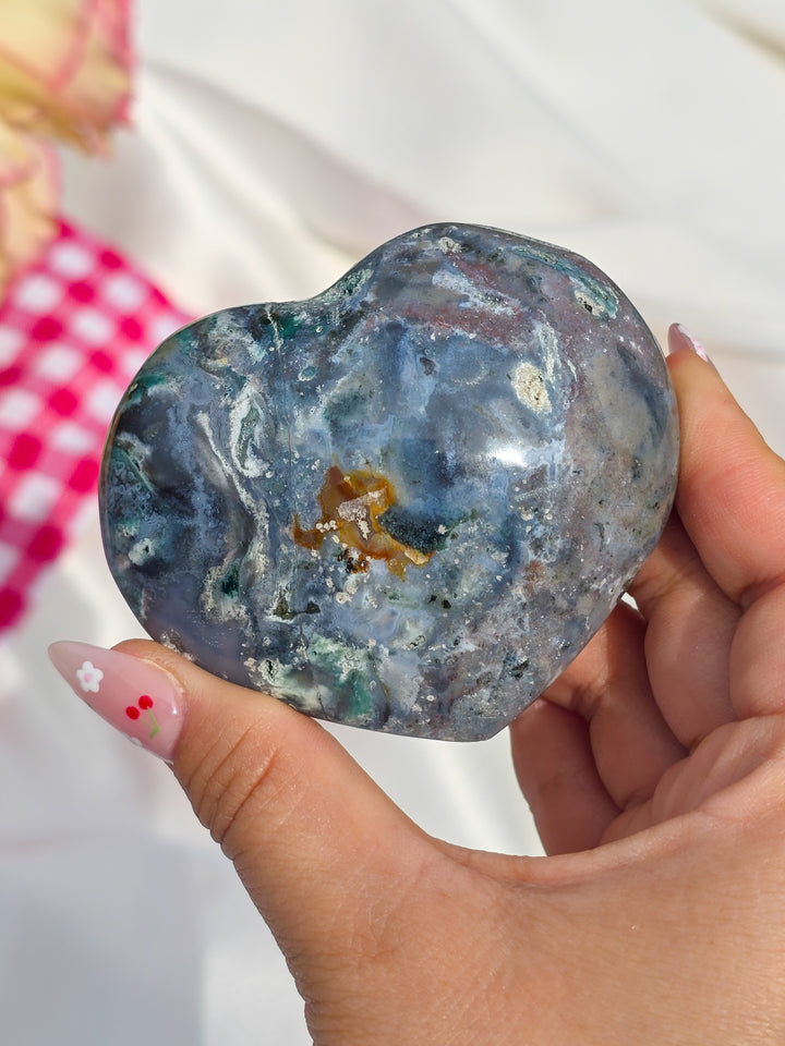 Sea Jasper Puffy Heart I
