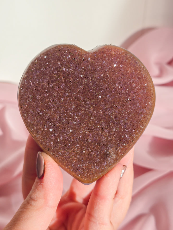 Maroon Sugar Rainbow Amethyst Heart l