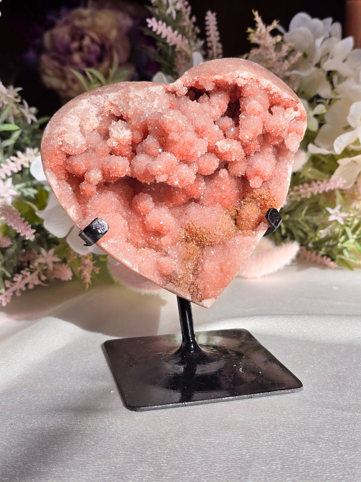 Pink Amethyst 💖 Heart on Stand