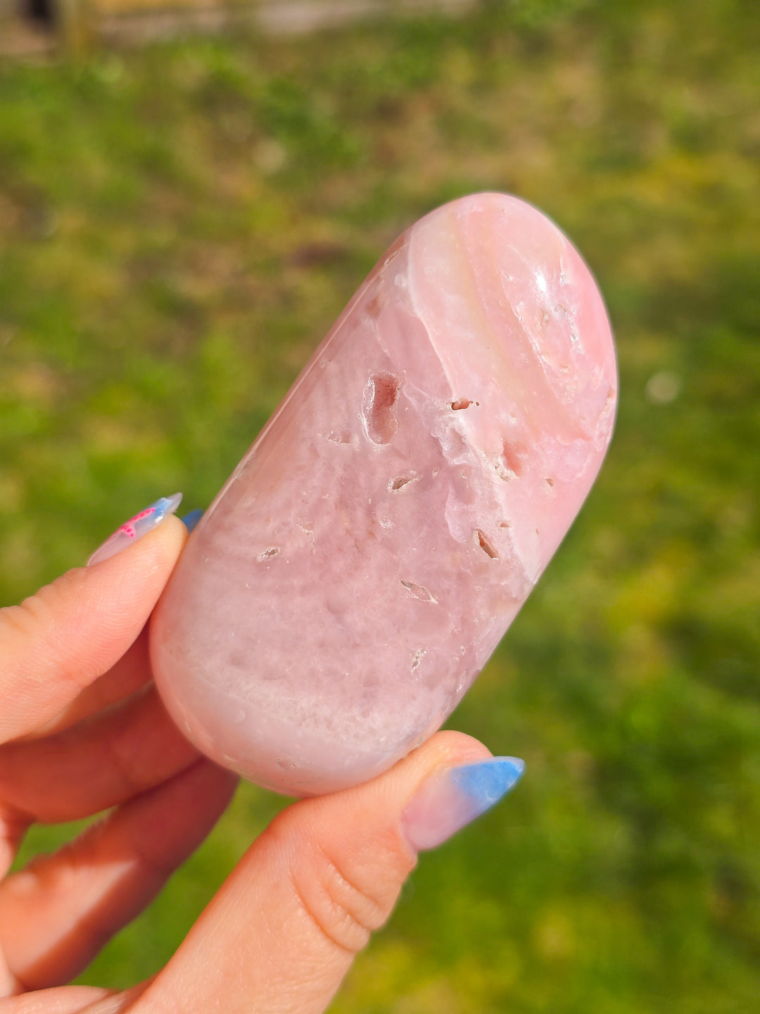 Sugar Druzy Pink Opal Palm Stones From Peru