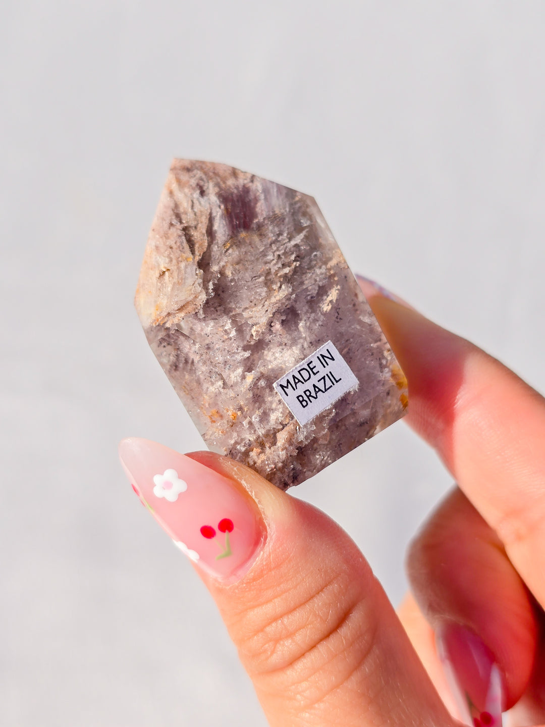 Pink Lithium with Garden Quartz Tower H