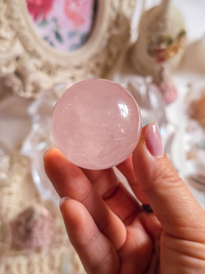 Rose Water Rose Quartz Sphere h