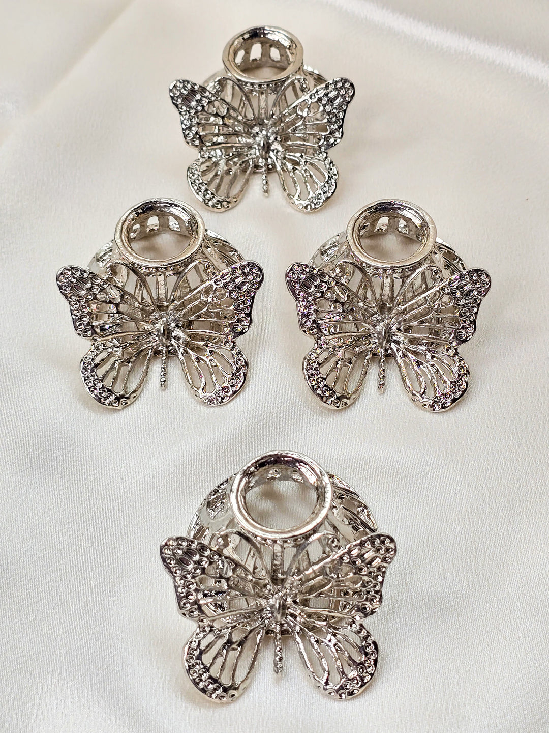 Silver Butterfly Sphere Stand