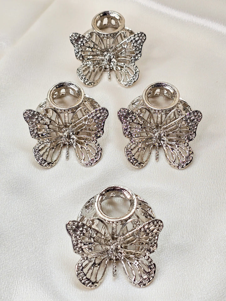 Silver Butterfly Sphere Stand