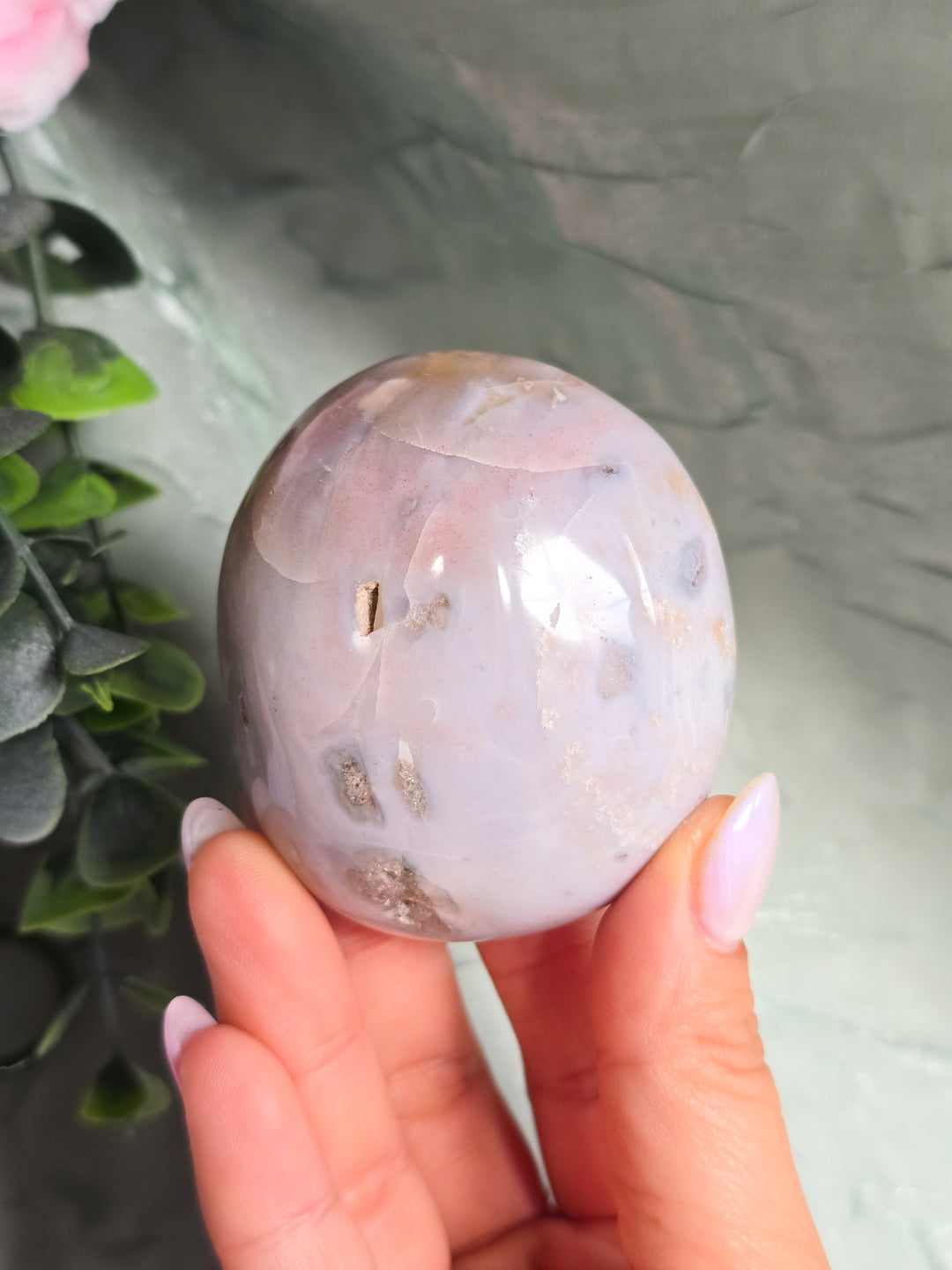 You Pick, Muted Pastel Sea Jasper Palm Stone