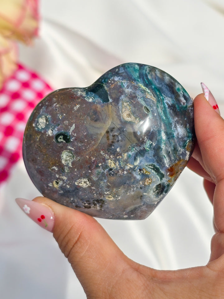 Sea Jasper Puffy Heart I