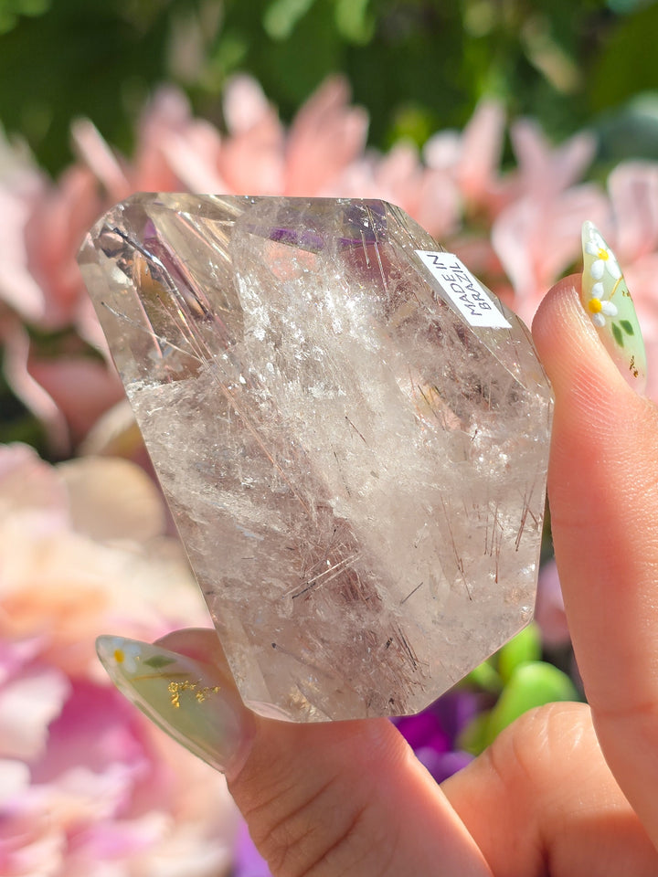 White Garden Quartz With Copper Rutile Gusher G1