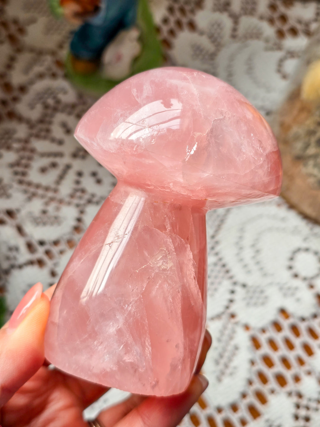 Large Juicy Rose Quartz Mushies Lot A
